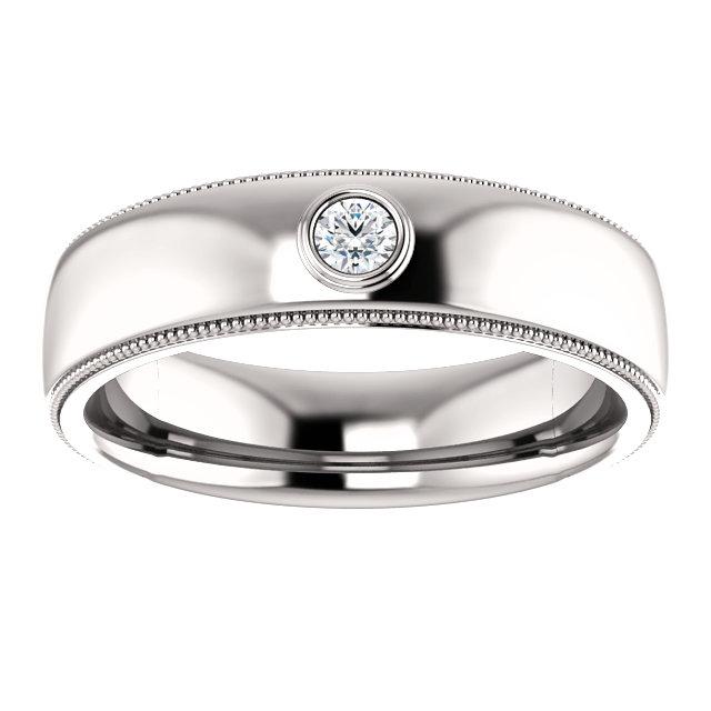 Men's Bezel-Set Diamond Milgrain Ring