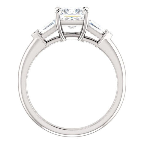 14K White 5.5x5.5mm Square 1/3 CTW Semi-Set Engagement Ring - Moijey Fine Jewelry and Diamonds