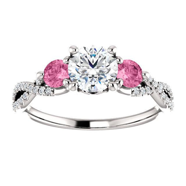 Infinite Trinity Round Engagement Ring Setting - Moijey Fine Jewelry and Diamonds