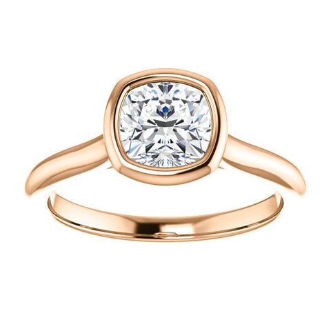 Cushion Bezel-Set Engagement Ring - Moijey Fine Jewelry and Diamonds