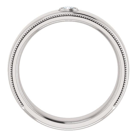 Men's Bezel-Set Diamond Milgrain Ring - Moijey Fine Jewelry and Diamonds