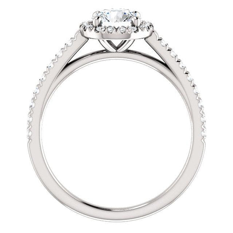 Comfortable French-Set Halo Engagement Ring Setting - Moijey Fine Jewelry and Diamonds
