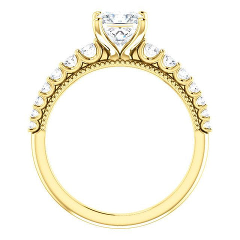 14K Yellow 5.5mm Square 1/3 CTW Diamond Semi-Set Engagement Ring - Moijey Fine Jewelry and Diamonds