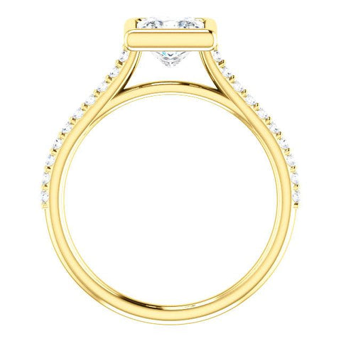 14K Yellow 5.5x5.5mm Square 1/6 CTW Diamond Semi-Set Engagement Ring - Moijey Fine Jewelry and Diamonds
