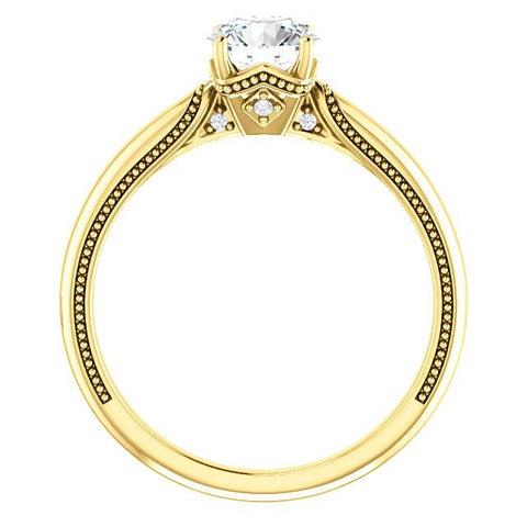 14K Yellow 5.8mm Round Engagement Ring Mounting - Moijey Fine Jewelry and Diamonds