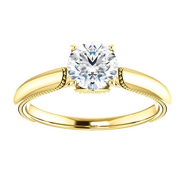 14K Yellow 5.8mm Round Engagement Ring Mounting - Moijey Fine Jewelry and Diamonds
