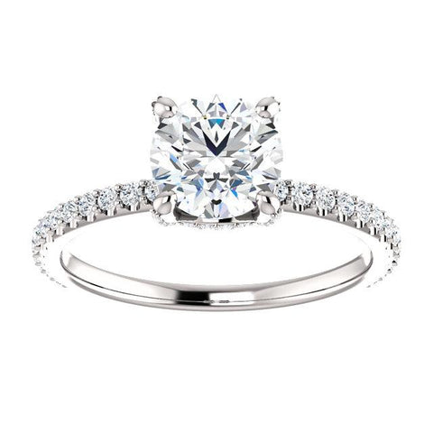 Accented Crown Diamond Engagement Ring - Moijey Fine Jewelry and Diamonds