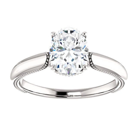 Milgrain Oval Engagement Ring Setting - Moijey Fine Jewelry and Diamonds