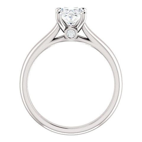 14K White 8x6 mm Oval .04 CTW Diamond Semi-set Engagement Ring - Moijey Fine Jewelry and Diamonds