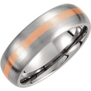 Titanium & 14K Rose Inlay Band with a Satin Finish - Moijey Fine Jewelry and Diamonds