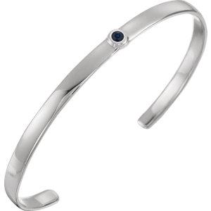 Sterling Silver Sapphire 8" Cuff Bracelet - Moijey Fine Jewelry and Diamonds