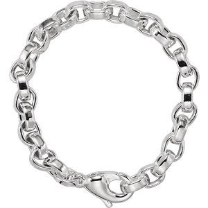 Sterling Silver 6.75mm Flat Cable 7" Chain - Moijey Fine Jewelry and Diamonds