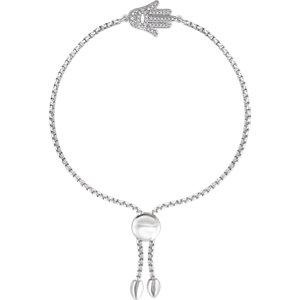 Sterling Silver 1/5 CTW Diamond Hamsa Adjustable Bolo Bracelet - Moijey Fine Jewelry and Diamonds