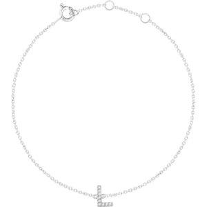 14K White .04 CTW Diamond Initial "L" 6-7" Bracelet - Moijey Fine Jewelry and Diamonds