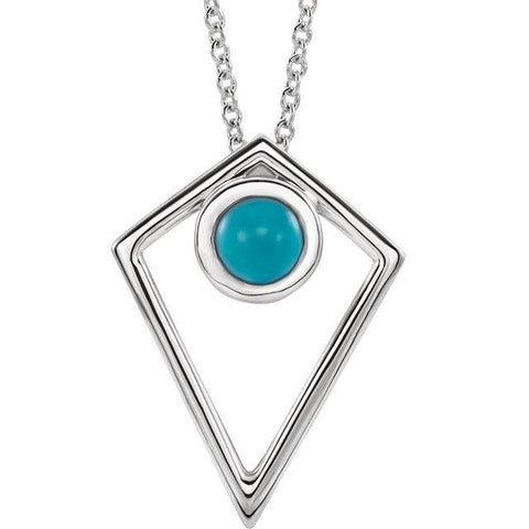 Turquoise Cabochon Pyramid 16-18" Necklace - Moijey Fine Jewelry and Diamonds
