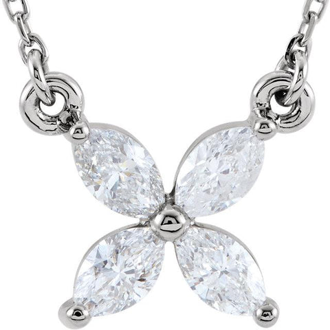 Floral Diamond Cluster 16" Necklace - Moijey Fine Jewelry and Diamonds