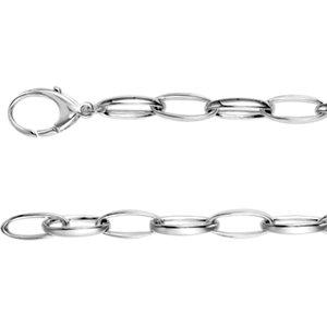 Sterling Silver 7.25mm Oval Link 8" Chain
