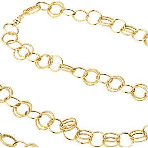 14K Yellow Fancy Link 38" Chain - Moijey Fine Jewelry and Diamonds