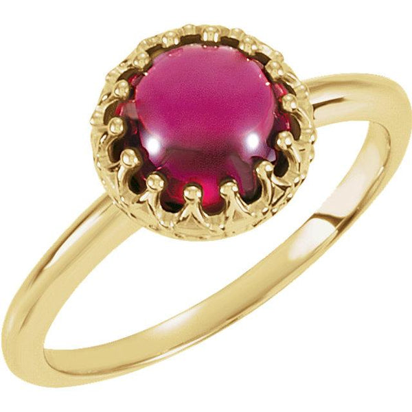 Rhodolite Garnet Bezel-Set Crown Ring (8mm) - Moijey Fine Jewelry and Diamonds