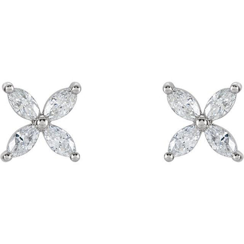 5/8 CTW Diamond Cluster Earrings - Moijey Fine Jewelry and Diamonds