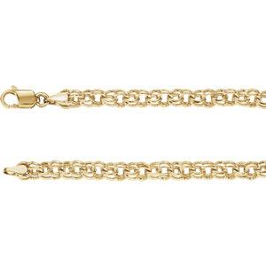 14K Yellow Solid Double Link Charm 7" Bracelet - Moijey Fine Jewelry and Diamonds