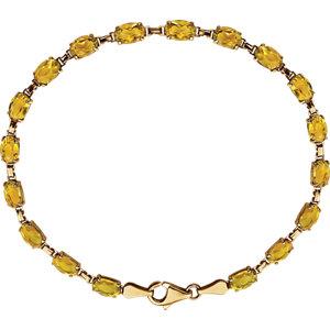 14K Yellow Citrine 7.25" Bracelet - Moijey Fine Jewelry and Diamonds
