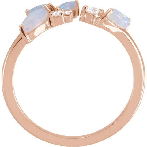 Australian Opal & 1/10 CTW Diamond Open Space Ring - Moijey Fine Jewelry and Diamonds