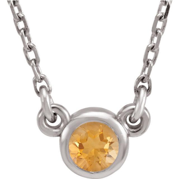 Citrine Bezel-Set 16-Inch Necklace (4mm) - Moijey Fine Jewelry and Diamonds