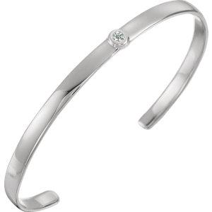 14K White 1/10 CTW Diamond 8" Cuff Bracelet - Moijey Fine Jewelry and Diamonds