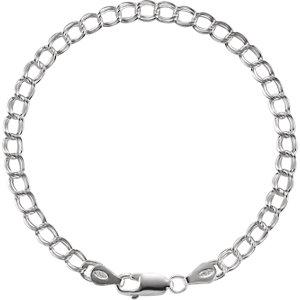 Sterling Silver 4mm Solid Charm 7" Bracelet - Moijey Fine Jewelry and Diamonds