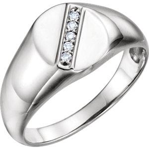 Diamond Men's Oval Signet Ring - Moijey Fine Jewelry and Diamonds