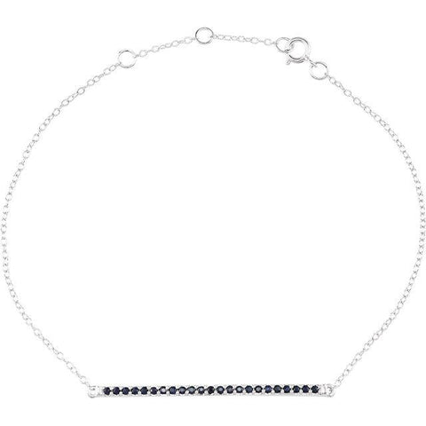 8-Inch 14K White Gold & Blue Sapphire Bracelet - Moijey Fine Jewelry and Diamonds