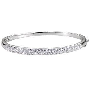 14K White 1 1/2 CTW Diamond Cuff 7" Bracelet - Moijey Fine Jewelry and Diamonds