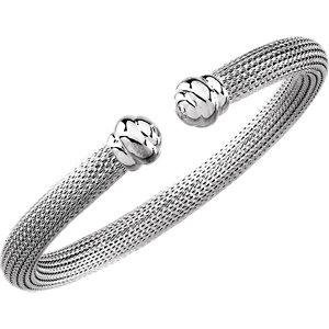 Sterling Silver Mesh Cuff 7.5" Bracelet - Moijey Fine Jewelry and Diamonds