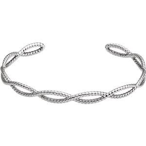 14K White Rope Cuff Bracelet - Moijey Fine Jewelry and Diamonds